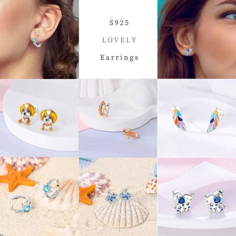 Oorbellen met luie kat en bladdesign – charmant en trendy
