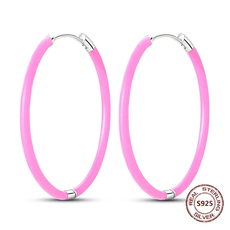 Oorbellen Regenboog Hoops van 925 Sterling Zilver met Zirconia