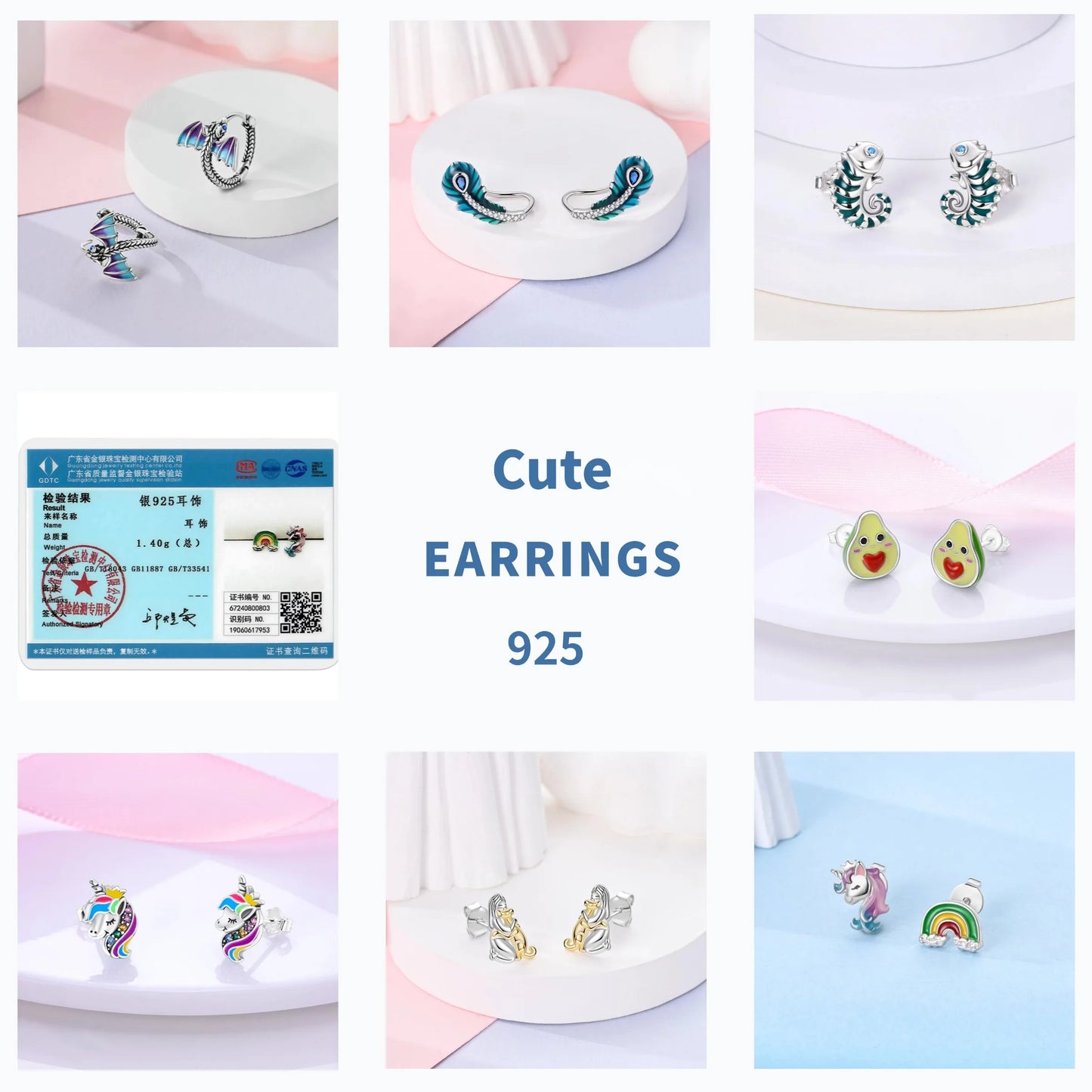 Oorbellen met luie kat en bladdesign – charmant en trendy