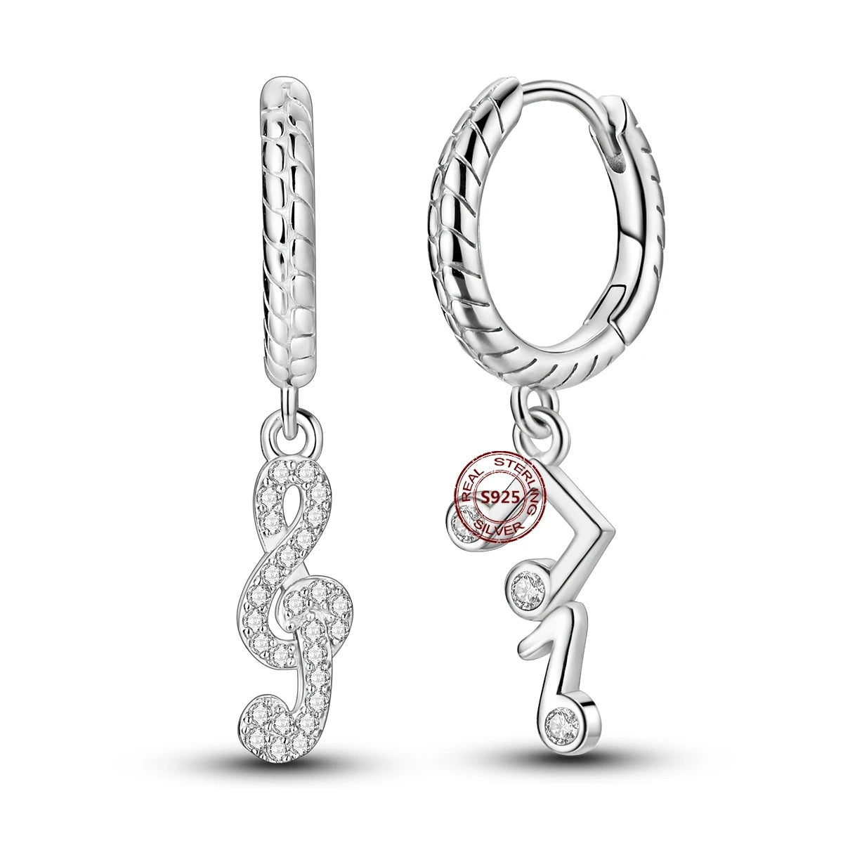 Zilveren oorbellen met lange ketting en geometrisch kruis design