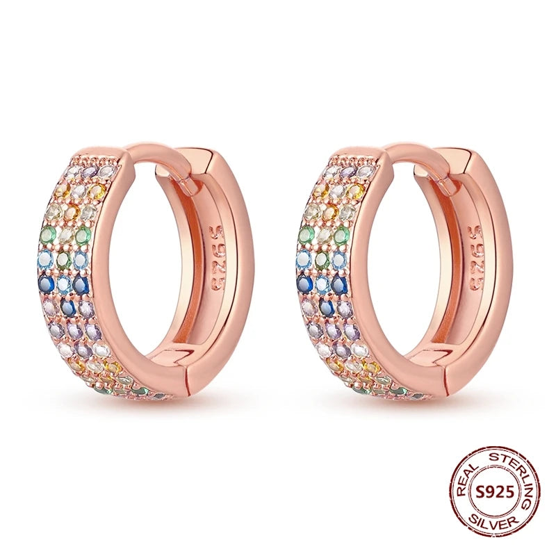 Oorbellen Rose Goud Maan en Ster Hoops met Hartjes Hangers