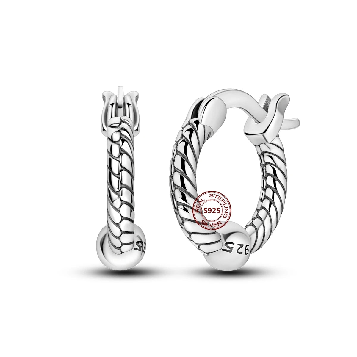 Oorbellen Drie Ronde Hoepels 925 Zilver met Zirkonia