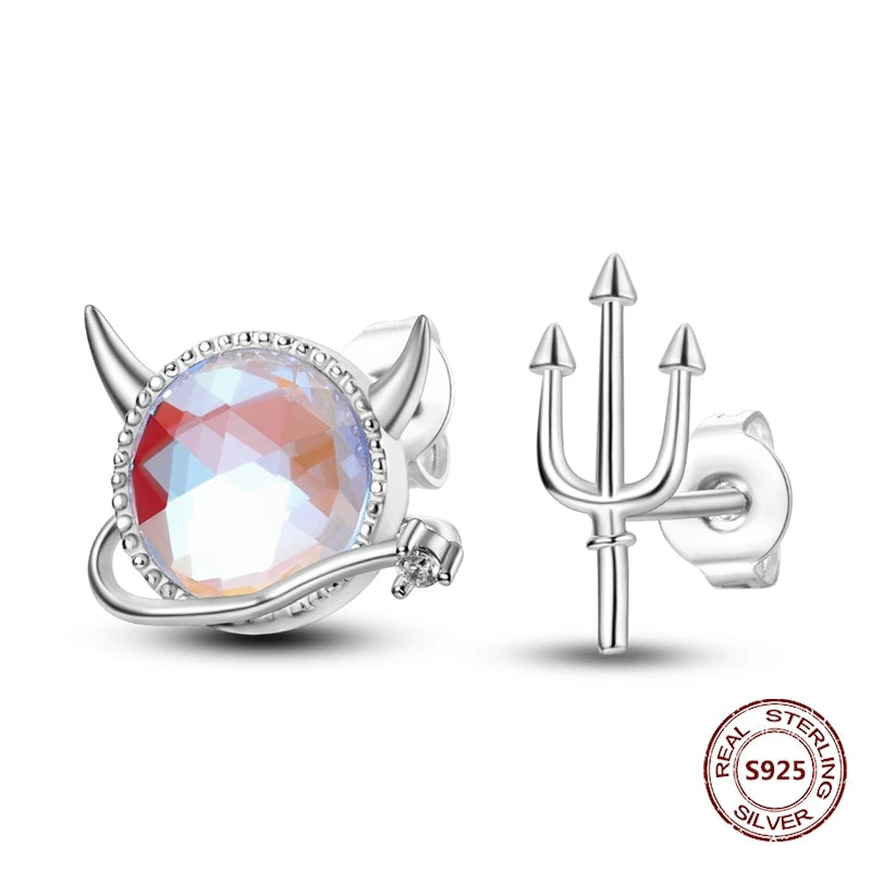 Oorbellen Regenboog Hoops van 925 Sterling Zilver met Zirconia