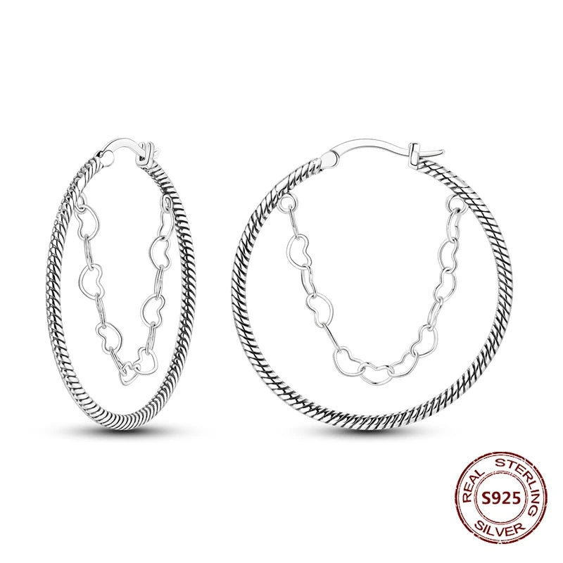 Zilveren oorbellen met vintage cirkel en witte zirconia