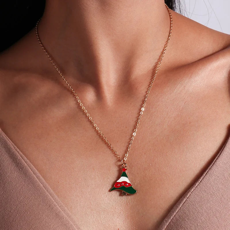 Kerst Ketting met Rendier, Belletjes en Kerstboom Hanger – Feestelijke Sieraden voor Dames