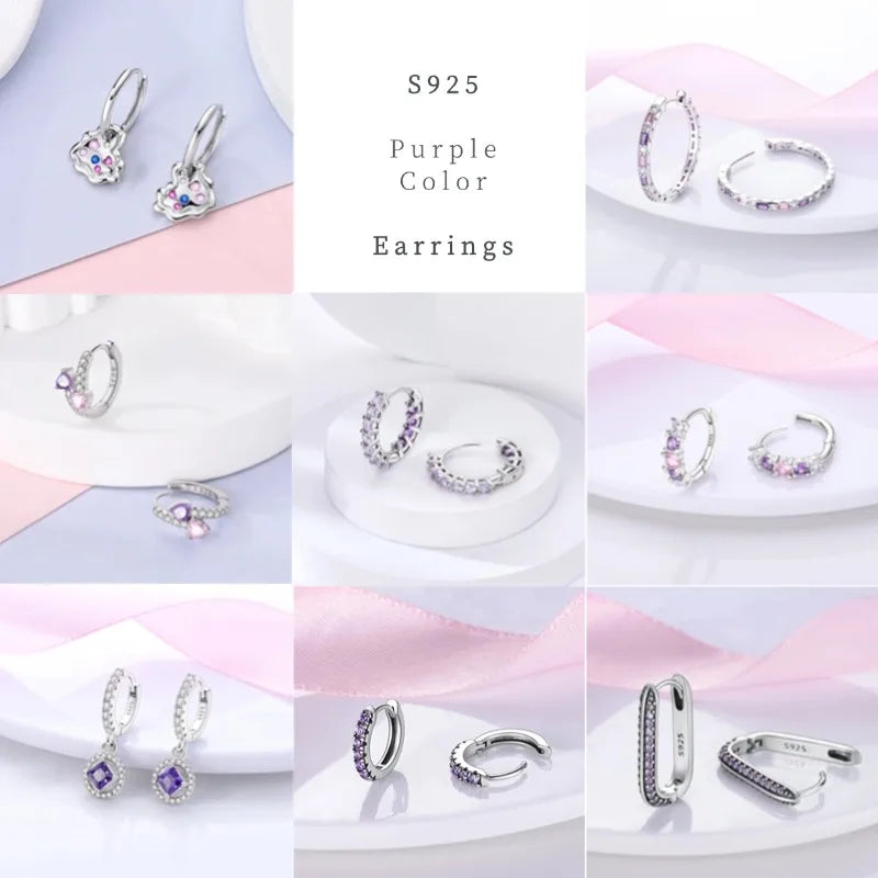 Oorbellen Regenboog Hoops van 925 Sterling Zilver met Zirconia