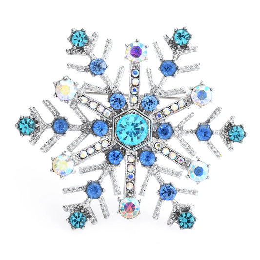 Broche Kerst | Blauwe Sneeuwvlok Speld voor Feest en Winterstijl
