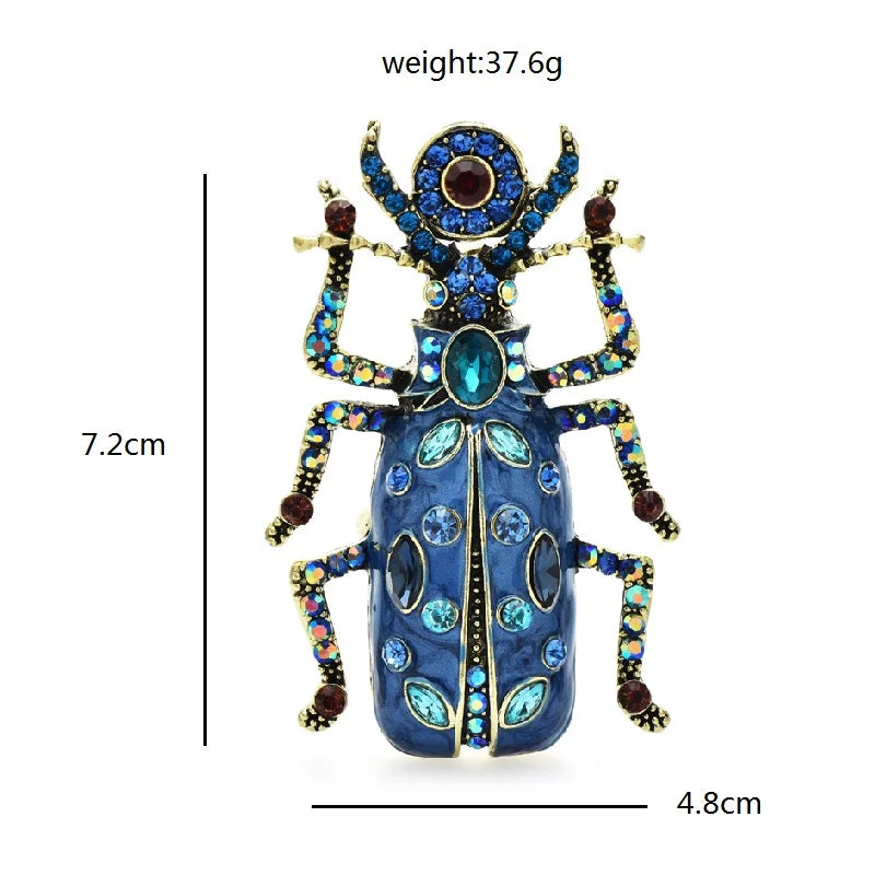 Broche dieren | Kever – kleurrijke emaille speld met strass steentjes