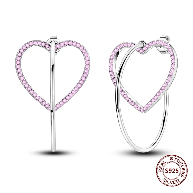 Oorbellen Regenboog Hoops van 925 Sterling Zilver met Zirconia