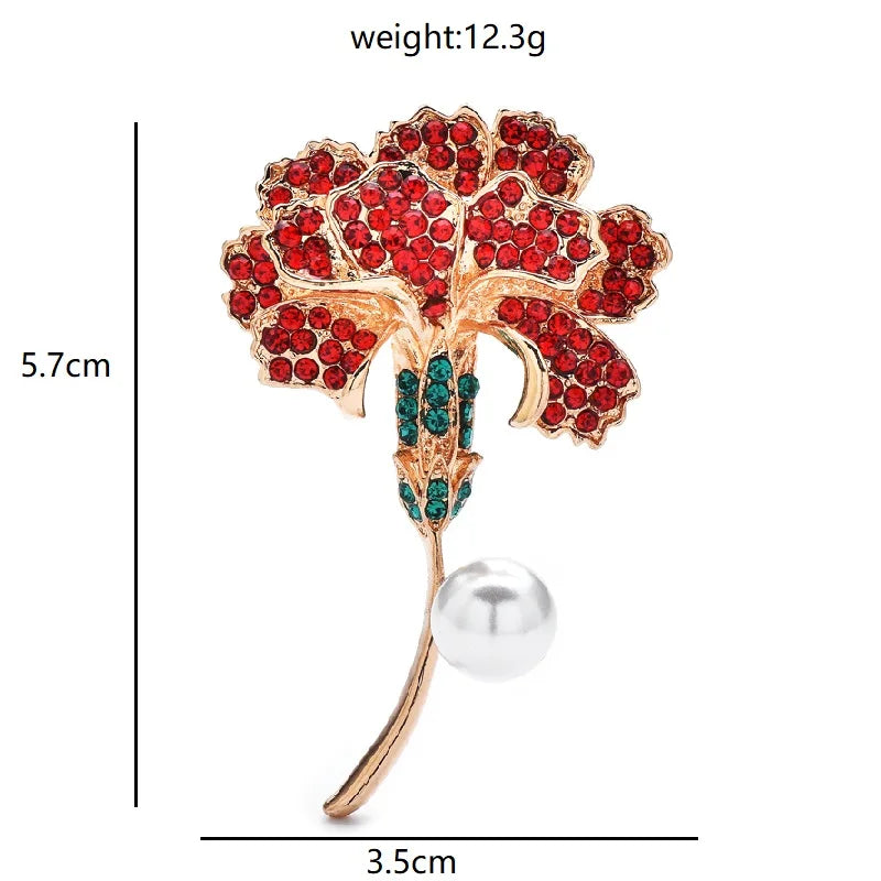 Broche Anjer Bloem – Elegante Bloemspeld voor Vrouwen – 2 Kleuren