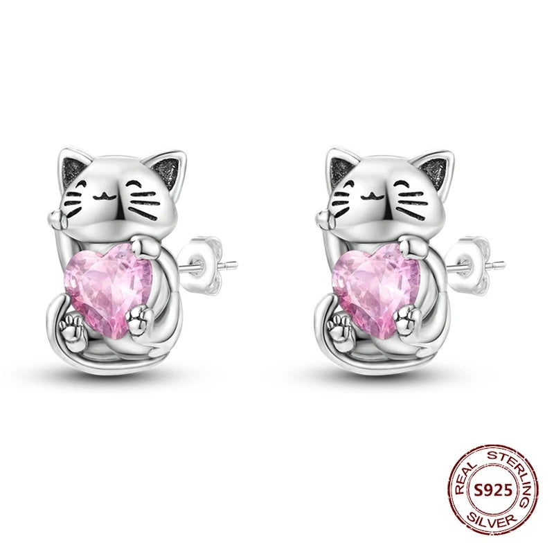 Oorbellen Regenboog Hoops van 925 Sterling Zilver met Zirconia