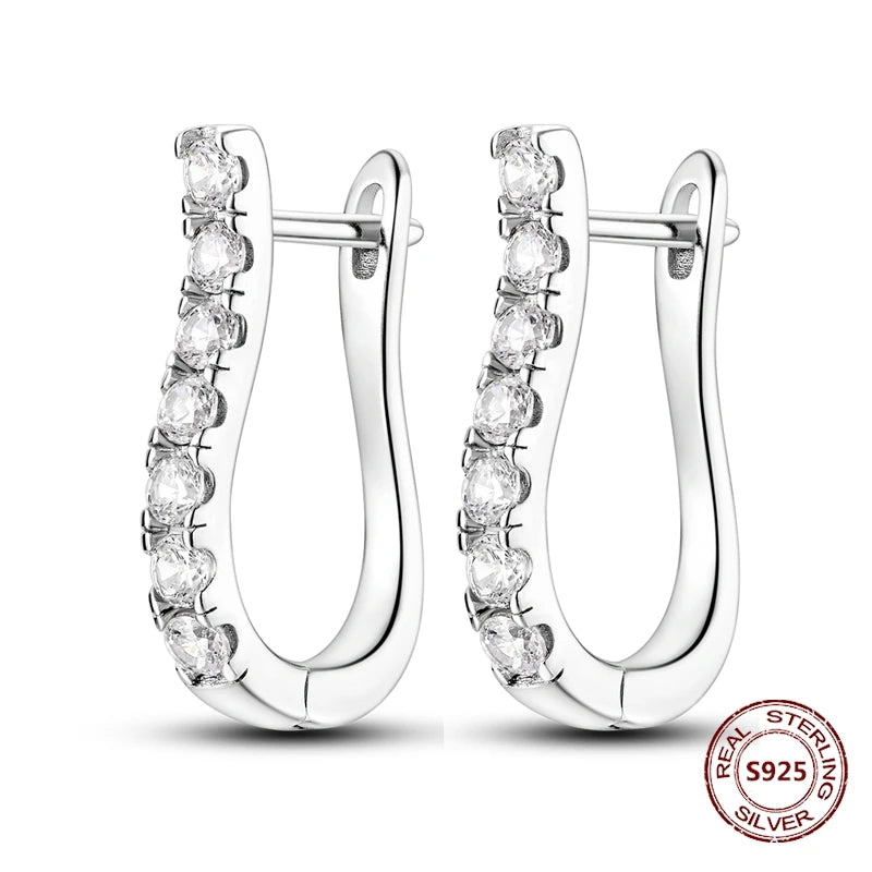 Zilveren oorbellen met vintage cirkel en witte zirconia