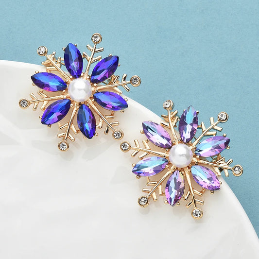 Kerst Broche Kristallen Sneeuwvlok Unisex Winter Bloem Voor Feest & Kantoor