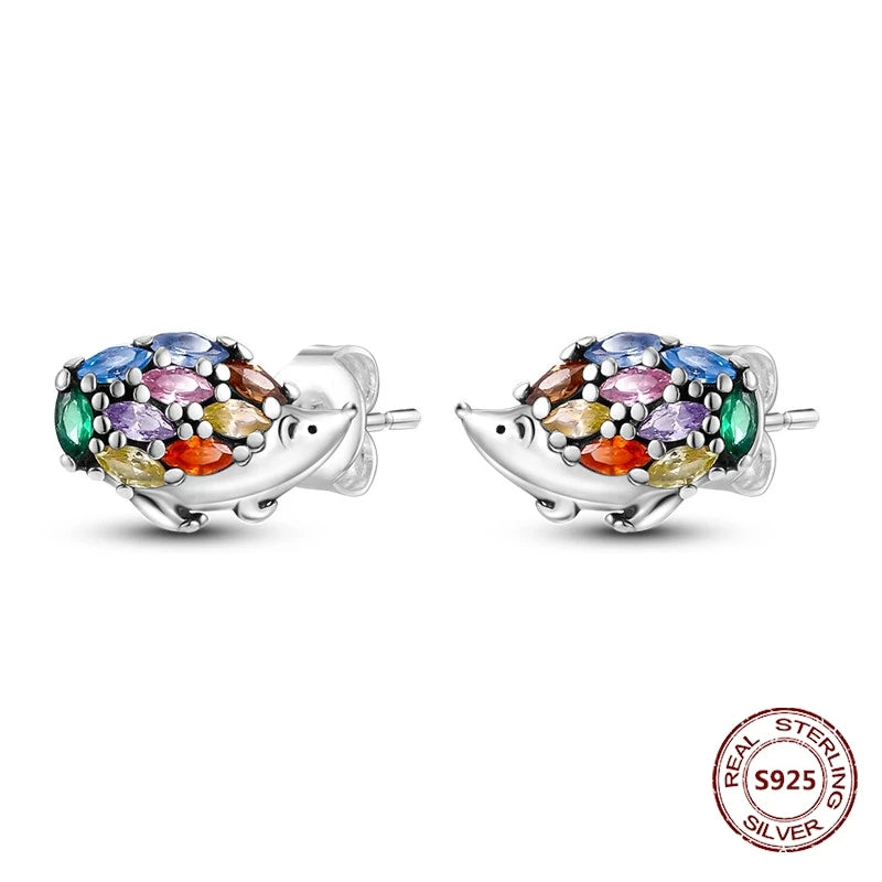 Oorbellen Regenboog Zirkonia Rond 925 Zilver Hoepelvormig voor Dames