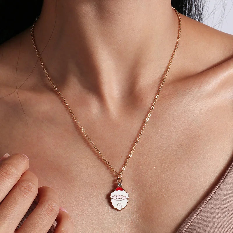 Kerst Ketting met Rendier, Belletjes en Kerstboom Hanger – Feestelijke Sieraden voor Dames