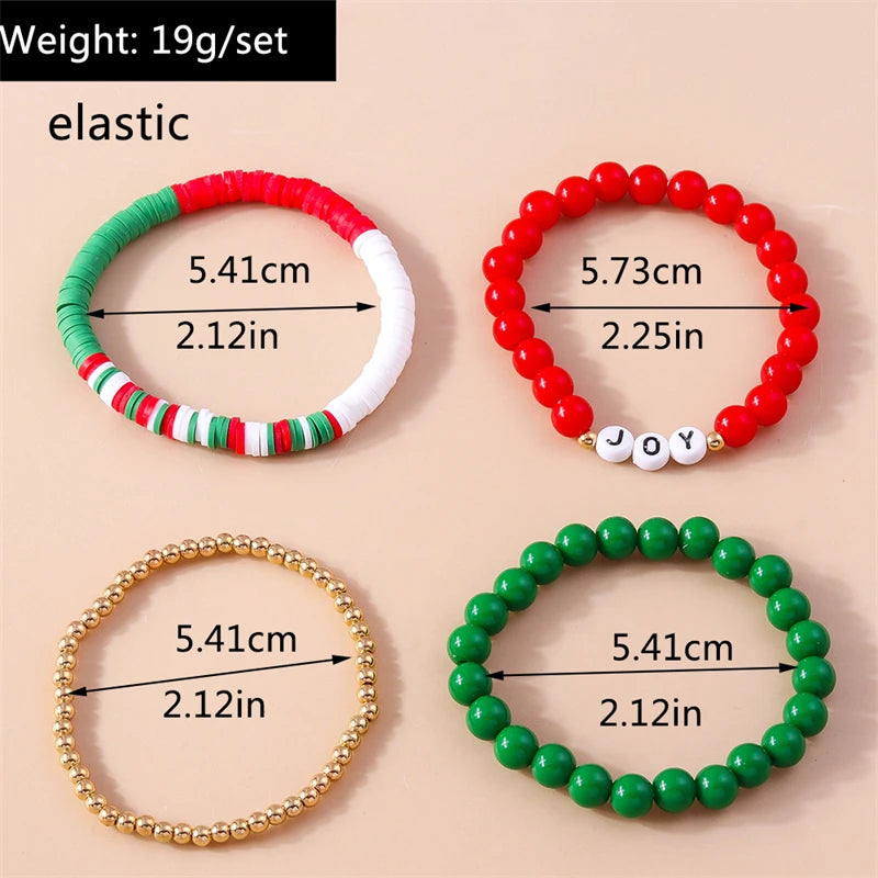 Kerst armband set met bohemian kralen en kerstbedels voor dames