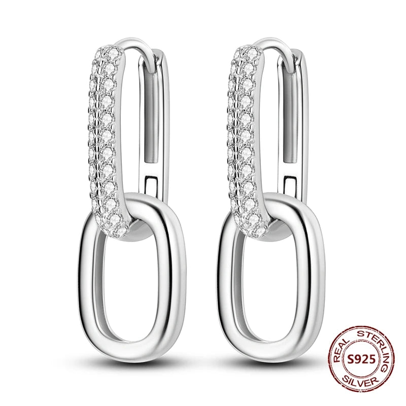 Zilveren oorbellen met vintage cirkel en witte zirconia