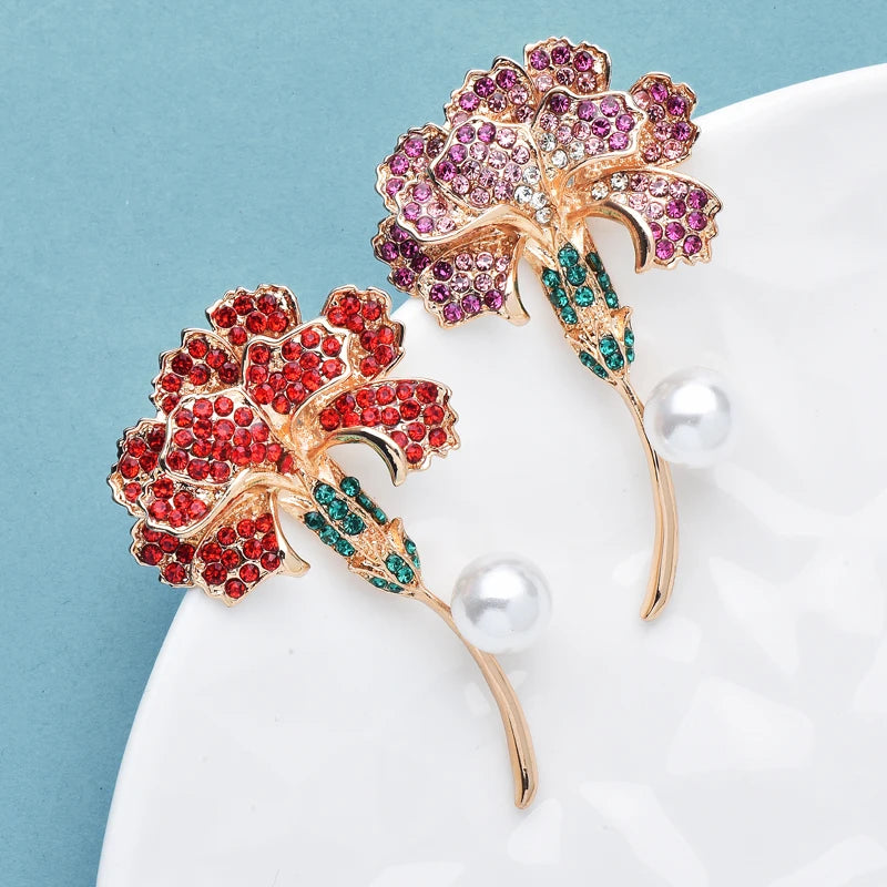 Broche Anjer Bloem – Elegante Bloemspeld voor Vrouwen – 2 Kleuren