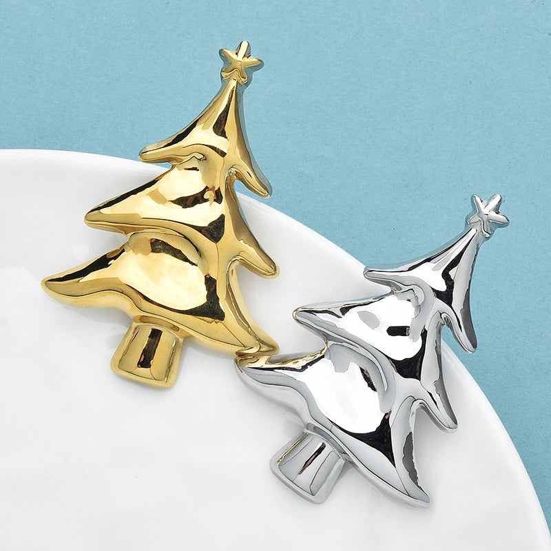 Kerst Broche RVS Klassieke Elegante Kerstboom voor Kleding en Tas Accessoire