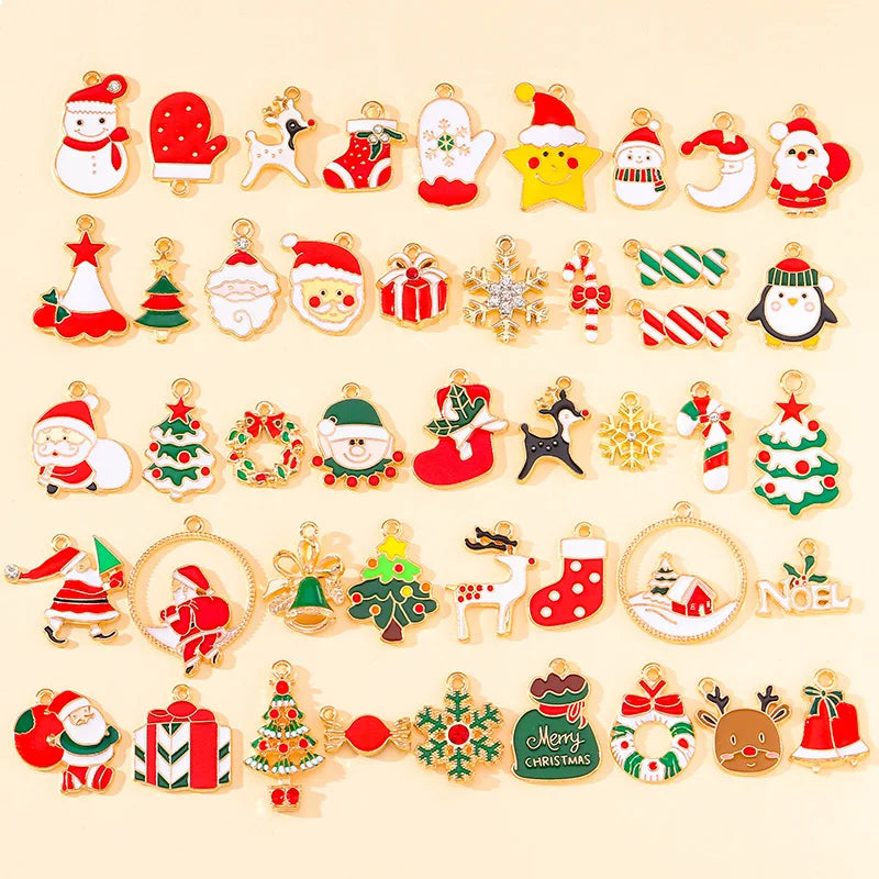 Kerst hanger Kerstman & Gingerbread set voor sieraden en decoratie - 10 stuks