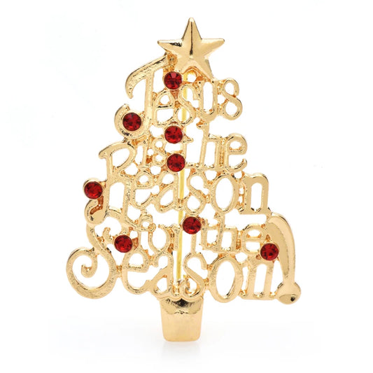 Broche Kerst | Metalen kerstboom broche voor feestelijke outfits