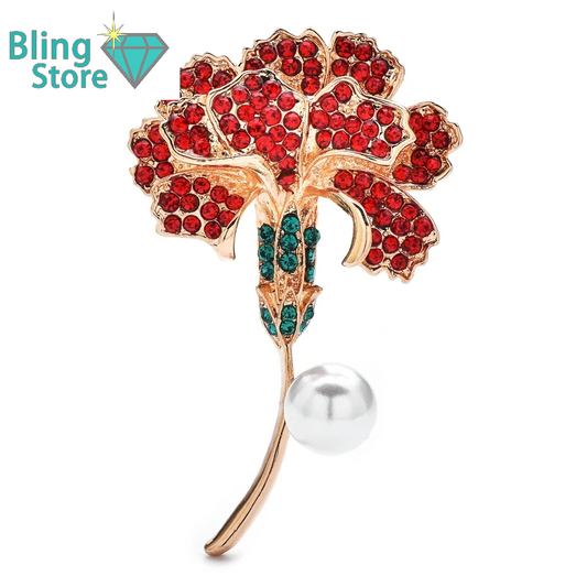 Broche Anjer Bloem – Elegante Bloemspeld voor Vrouwen – 2 Kleuren